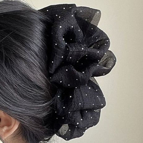 キラキラシュシュ大きめバンスクリップヘアアクセサリー