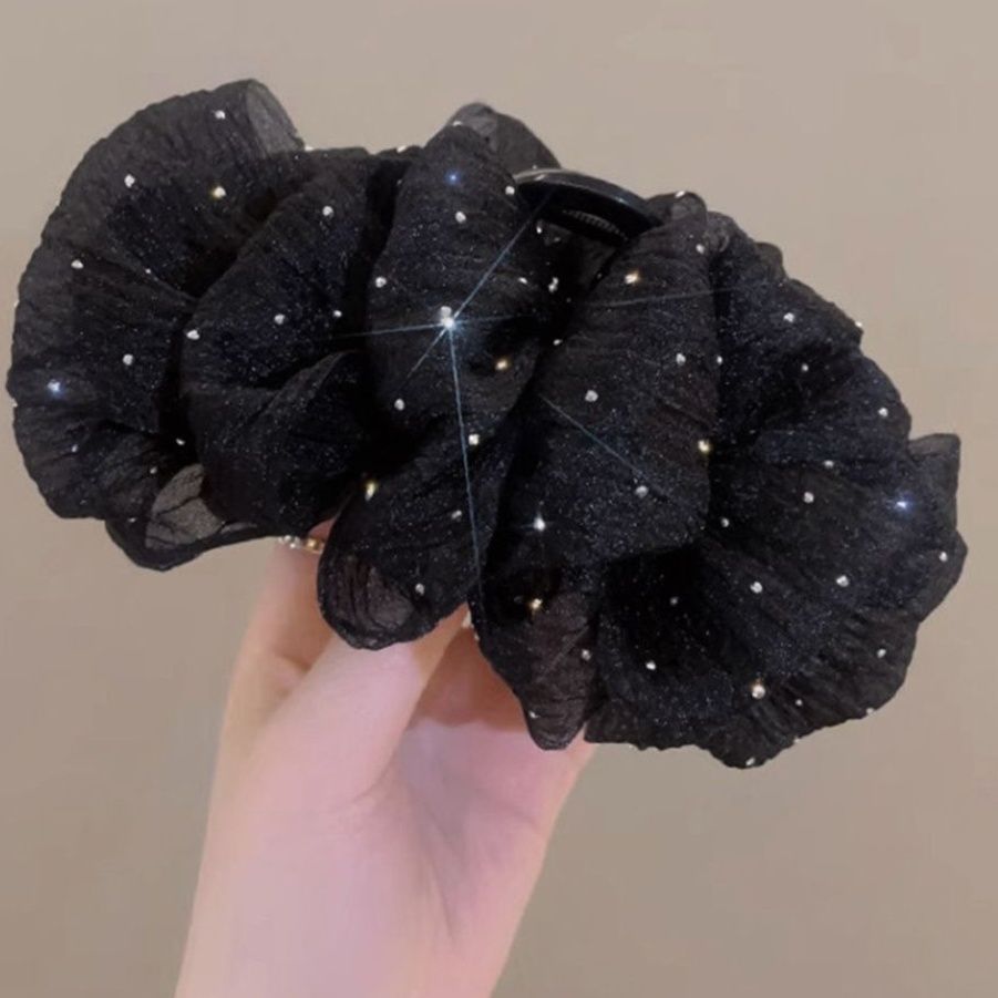 キラキラシュシュ大きめバンスクリップヘアアクセサリー