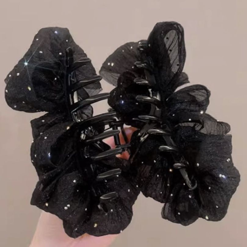 キラキラシュシュ大きめバンスクリップヘアアクセサリー