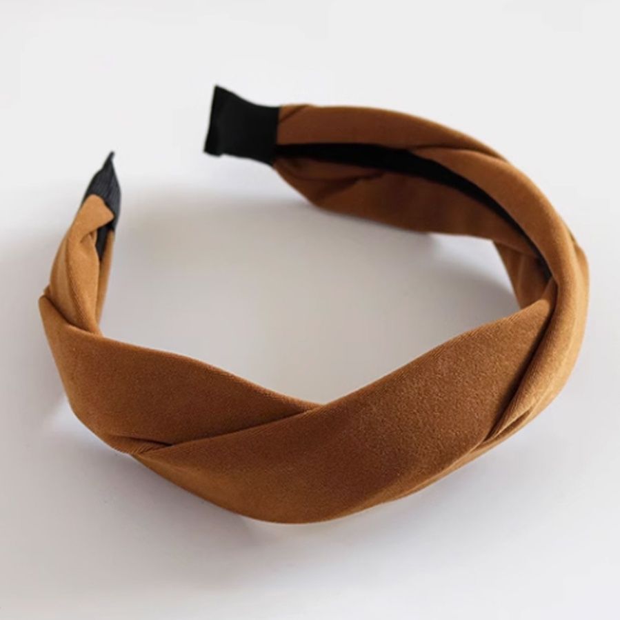  ツイスト編みカチューシャ 韓国風 幅広タイプ