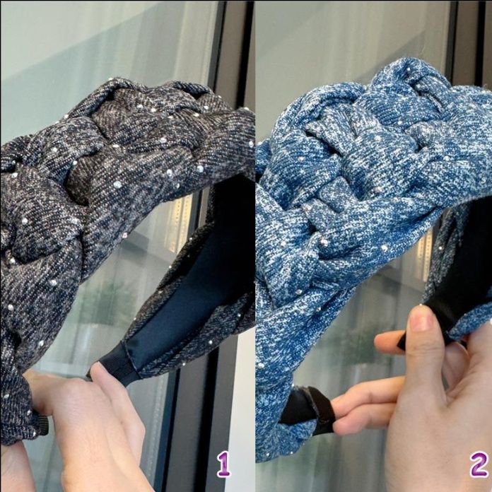 ヘアアクセサリー 編み込みデザイン カチューシャ 髪飾り レディース 2色