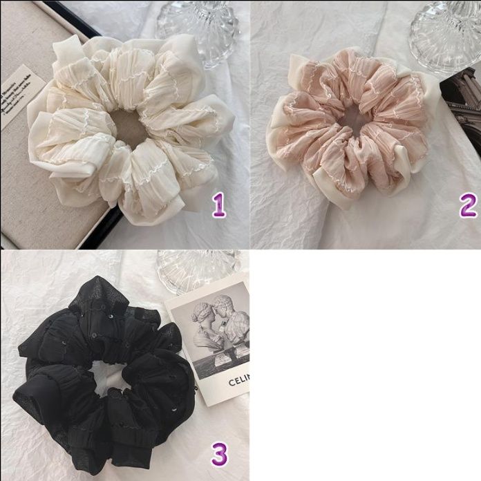 ヘアアクセサリー 韓国風プリーツシュシュ ヘアゴム 女の子 髪飾り