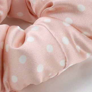 ヘアアクセサリー 波点柄真絹枕頭髪留めシュシュ