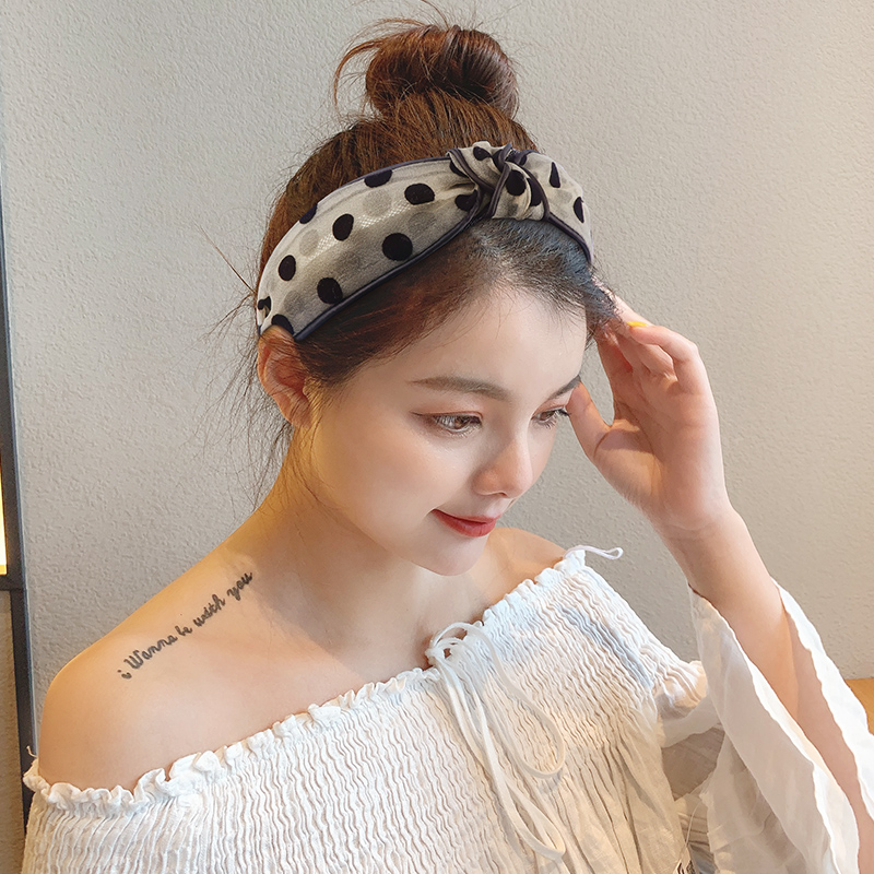ヘアアクセサリー 水玉結び目カチューシャ