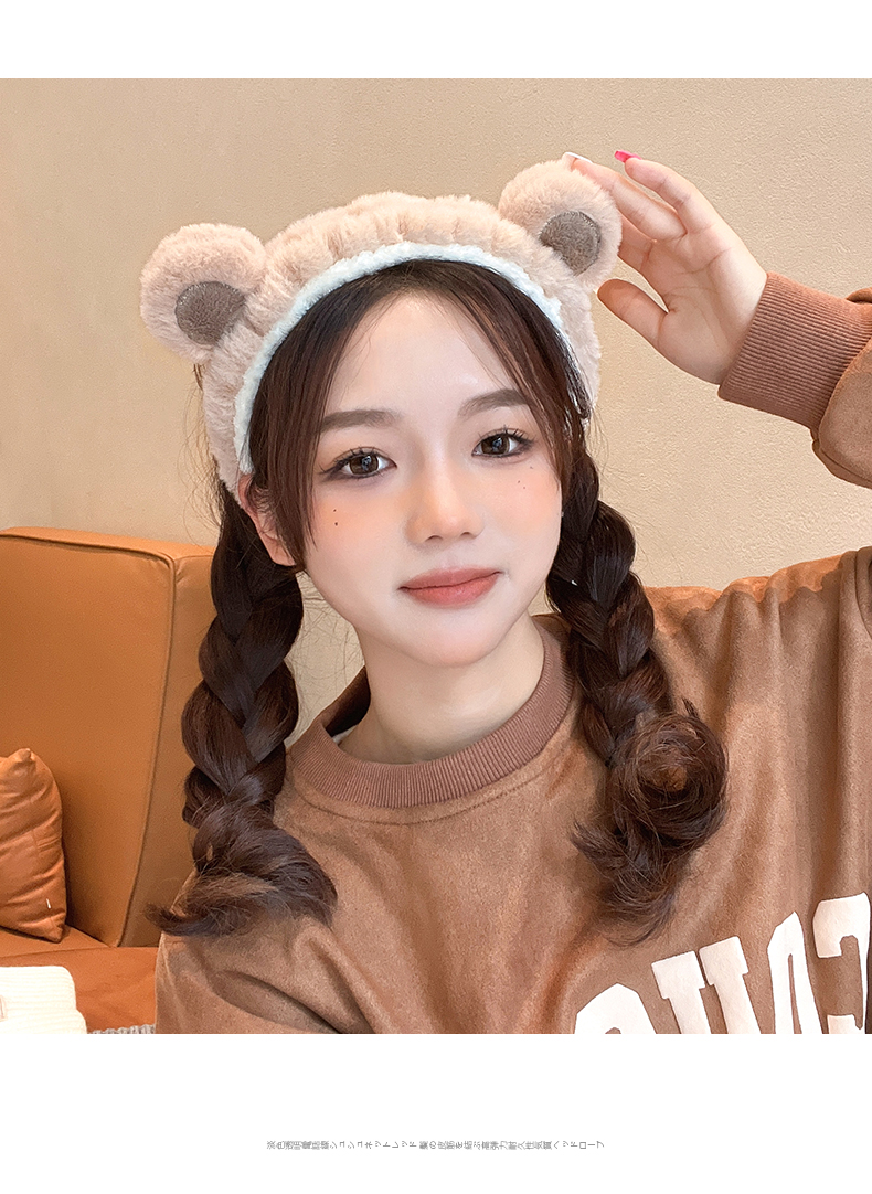 ヘアアクセサリー もこもこ動物耳カチューシャ