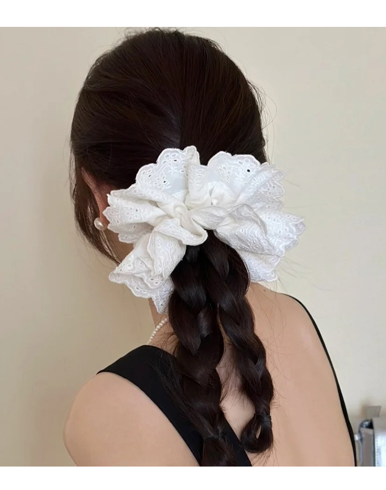 ヘアアクセサリー 花レース飾りお姫様シュシュ