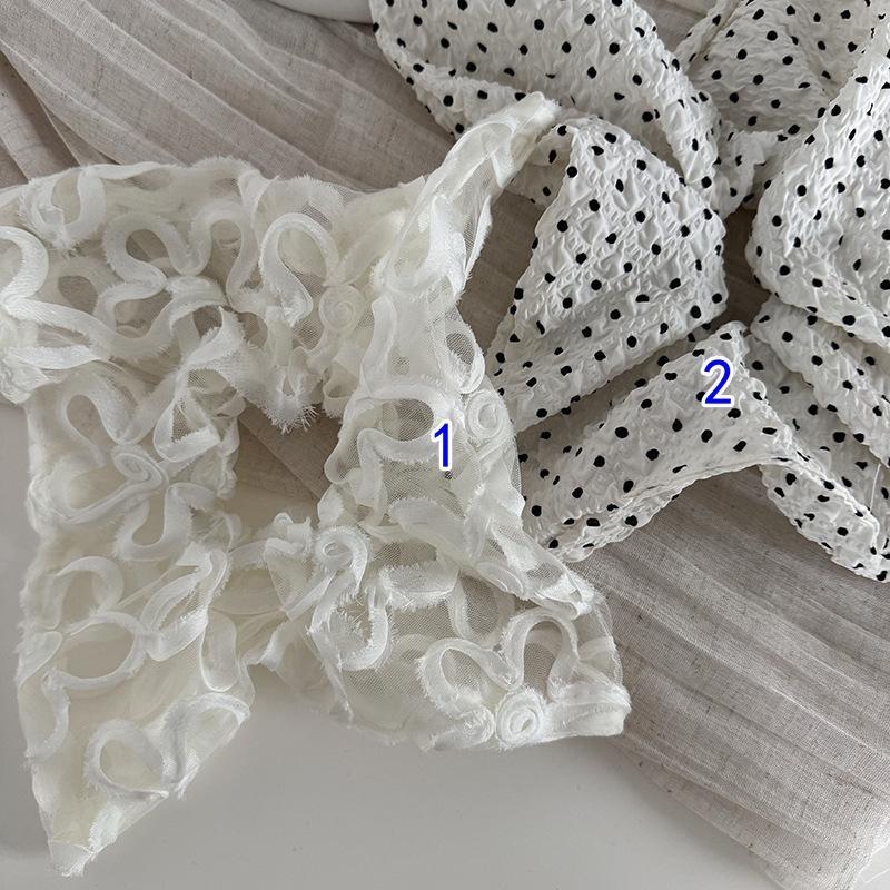 ヘアアクセサリー レディース髪飾りシュシュ 水玉柄レース刺繍