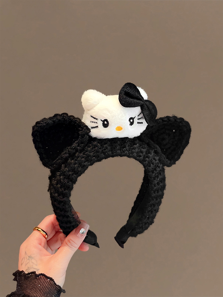 ヘアアクセサリー ねこちゃんニット耳カチューシャ