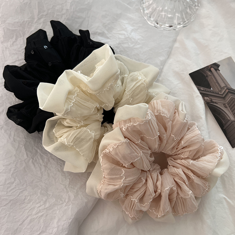 ヘアアクセサリー 韓国風プリーツシュシュ ヘアゴム 女の子 髪飾り