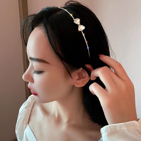 ヘアアクセサリー きらめき二粒リボンカチューシャ