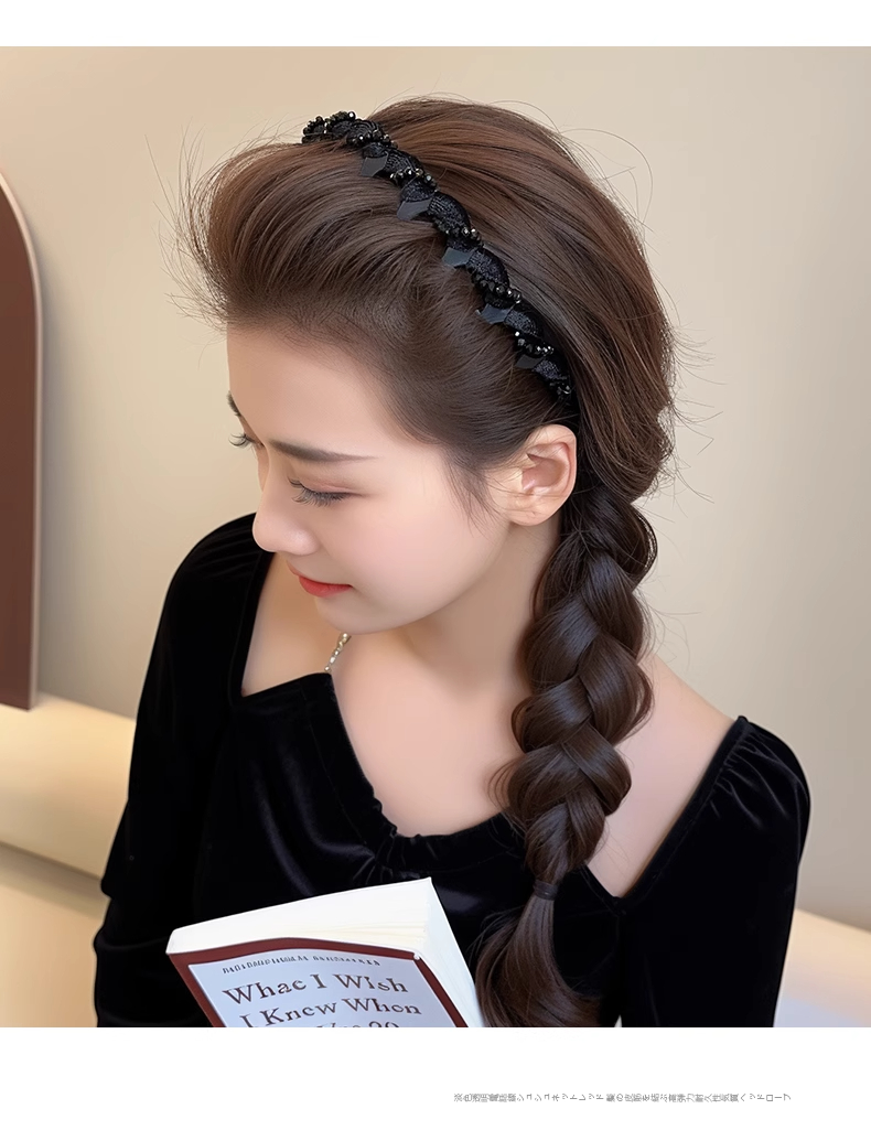 ヘアアクセサリー 輝きの結晶 編みこみカチューシャ