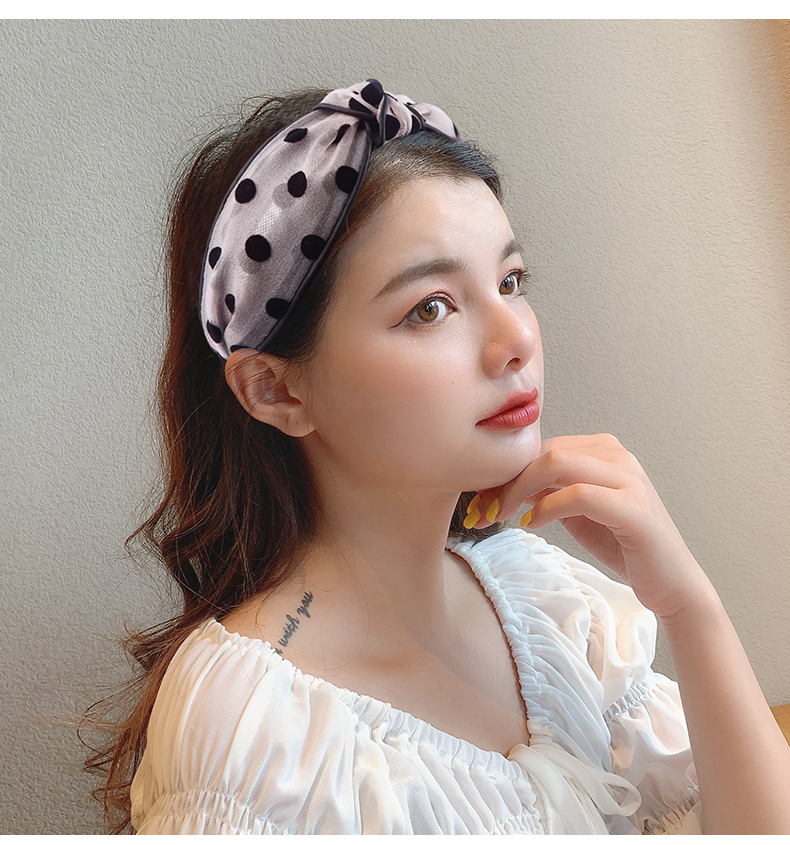 ヘアアクセサリー 水玉結び目カチューシャ
