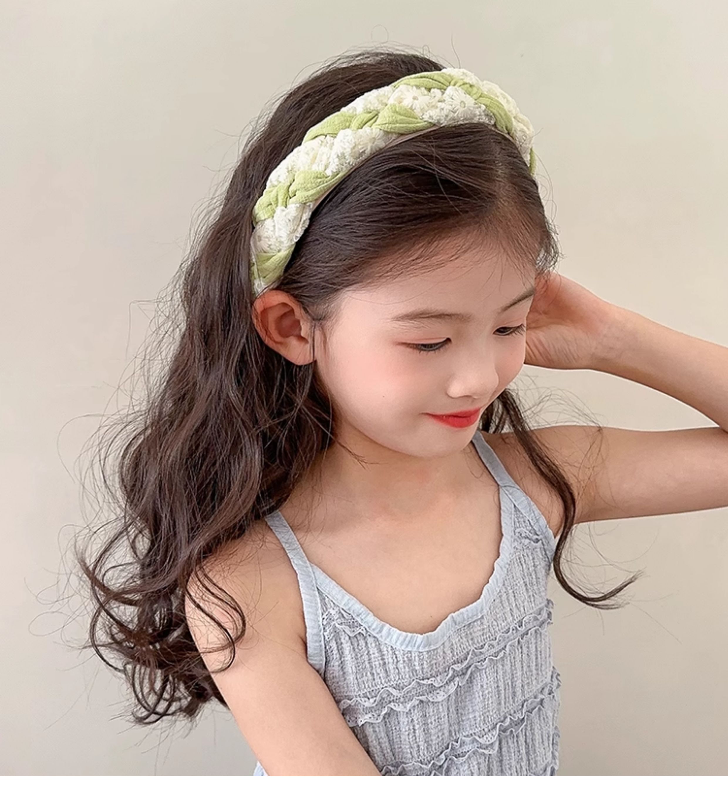 ヘアアクセサリー レース編み込みカチューシャ