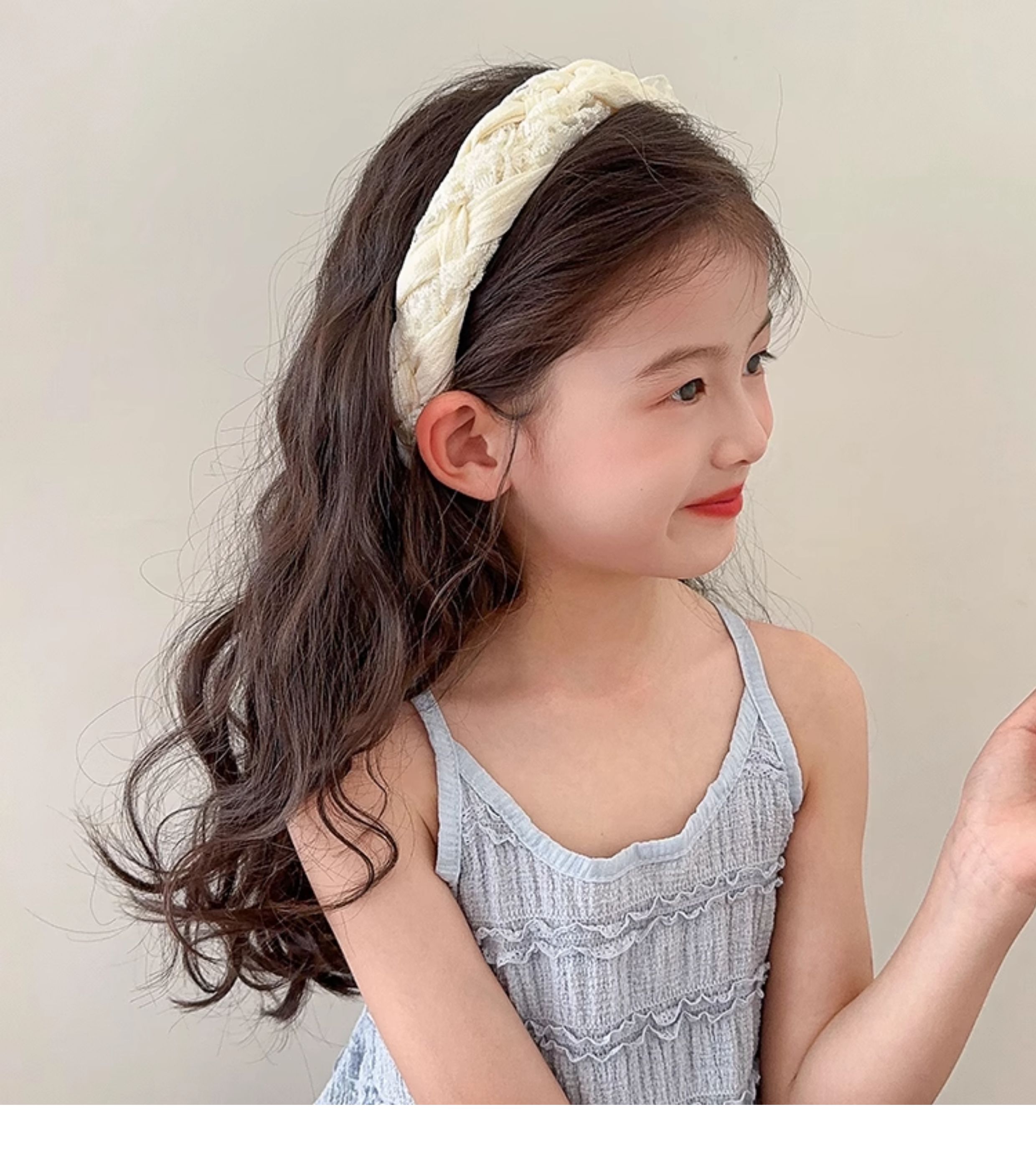ヘアアクセサリー レース編み込みカチューシャ