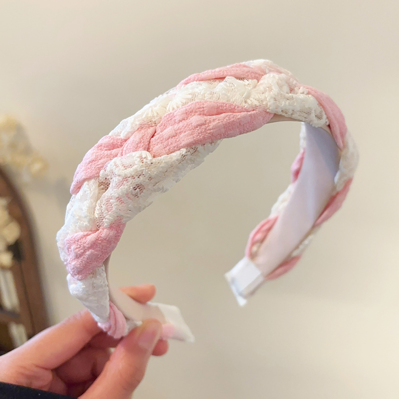 ヘアアクセサリー レース編み込みカチューシャ