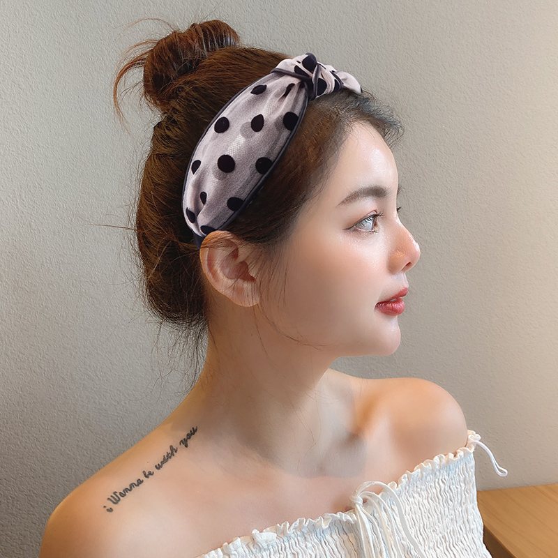 ヘアアクセサリー 水玉結び目カチューシャ