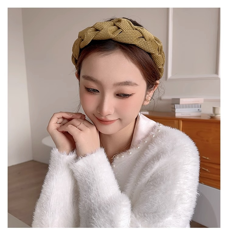 ヘアアクセサリー 編み込みツイードカチューシャ