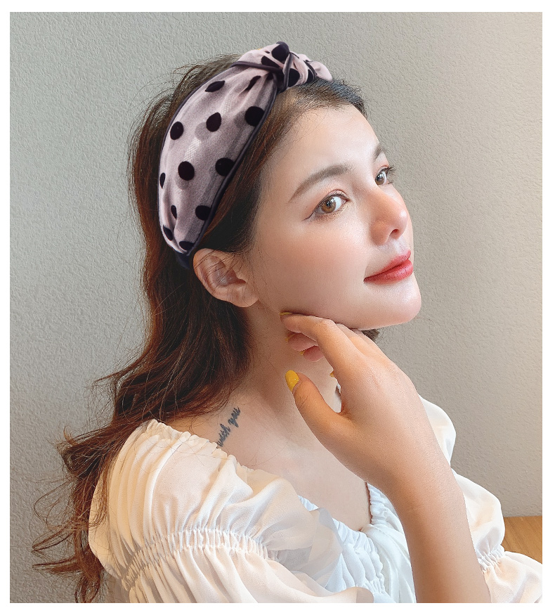 ヘアアクセサリー 水玉結び目カチューシャ