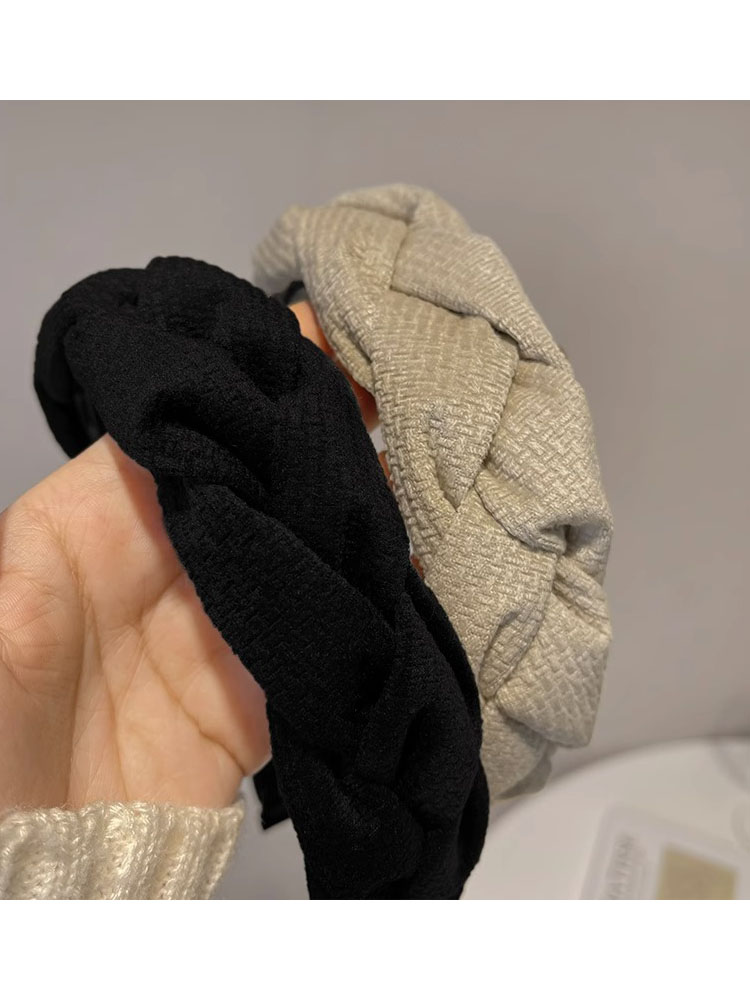 ヘアアクセサリー 編み込みツイードカチューシャ