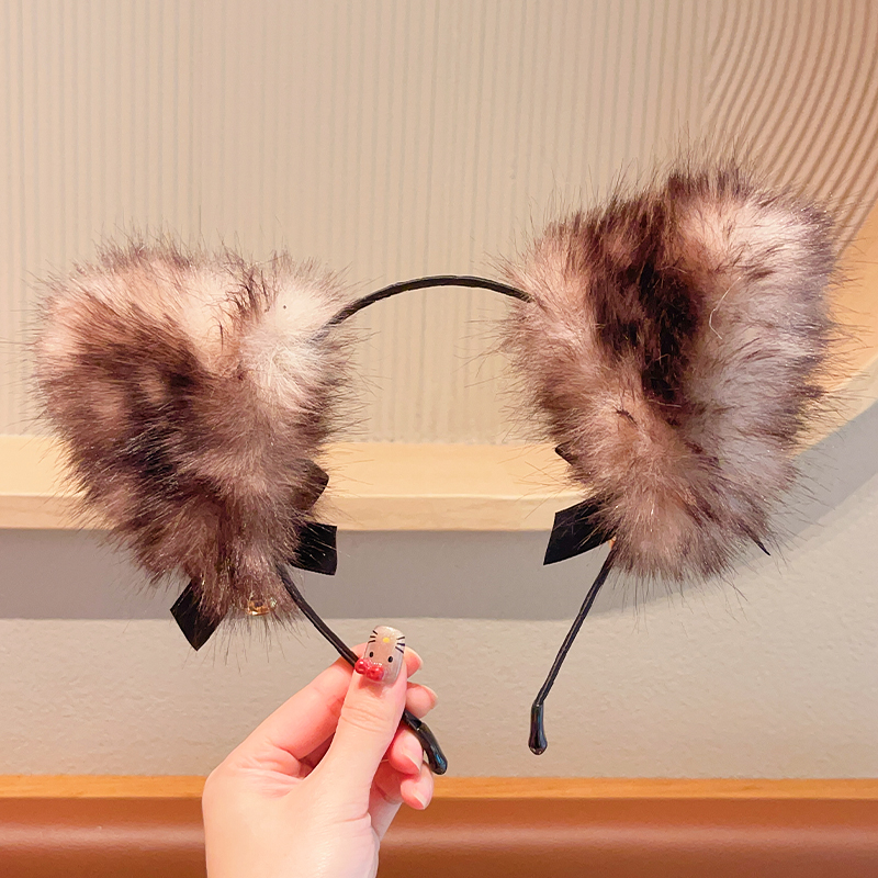 ヘアアクセサリー ふわもこ耳飾りカチューシャ