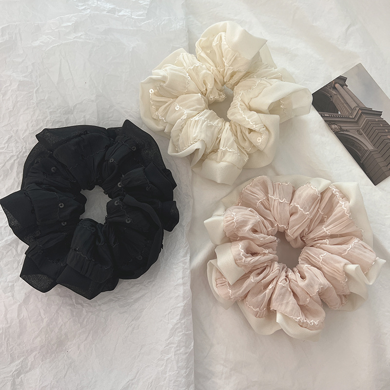 ヘアアクセサリー 韓国風プリーツシュシュ ヘアゴム 女の子 髪飾り
