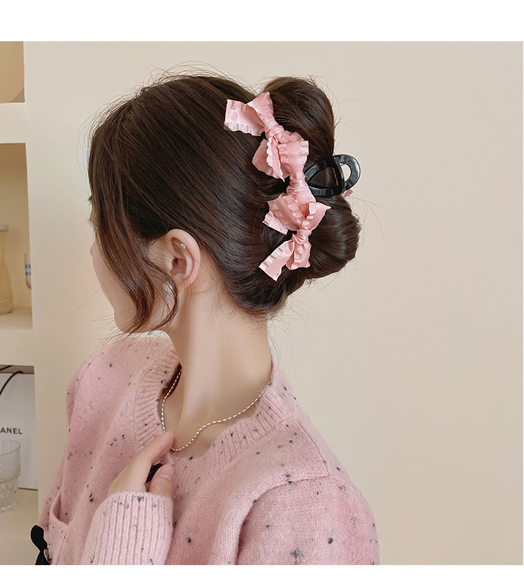ヘアアクセサリー リボンお団子バレッタ