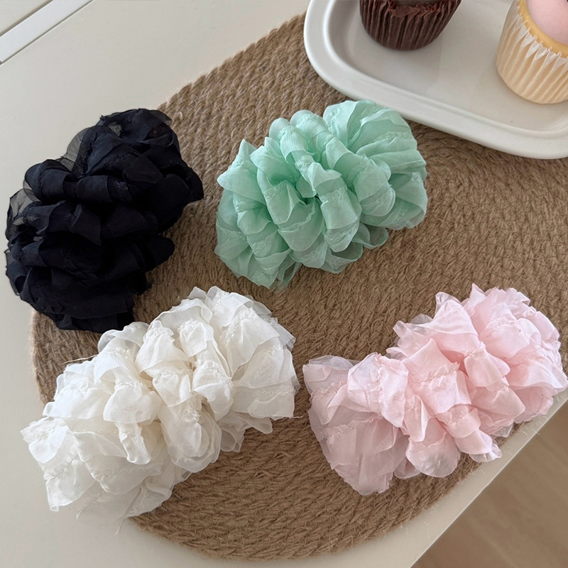ヘアアクセサリー ふんわりシフォンローズバレッタ