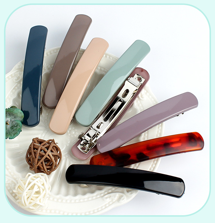 ヘアアクセサリー シンプル光沢スティックバレッタ