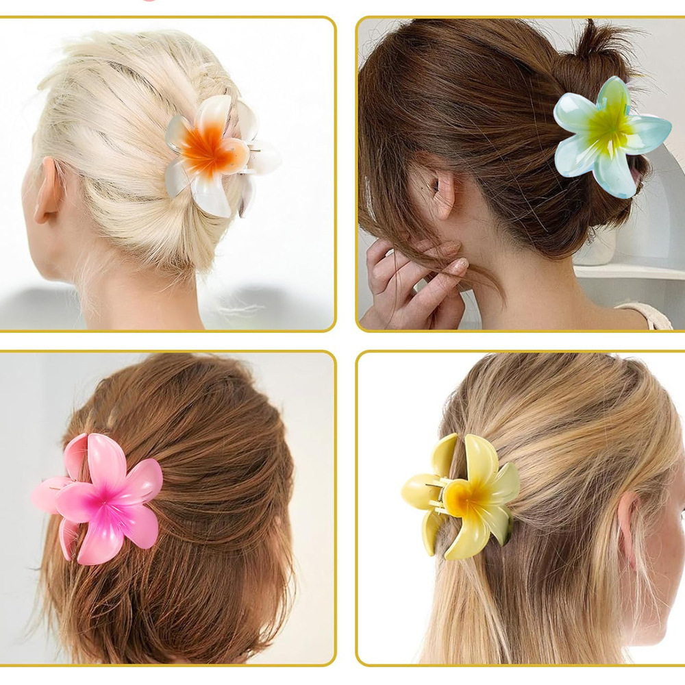 ヘアアクセサリー 透明花びらのリゾートバレッタ