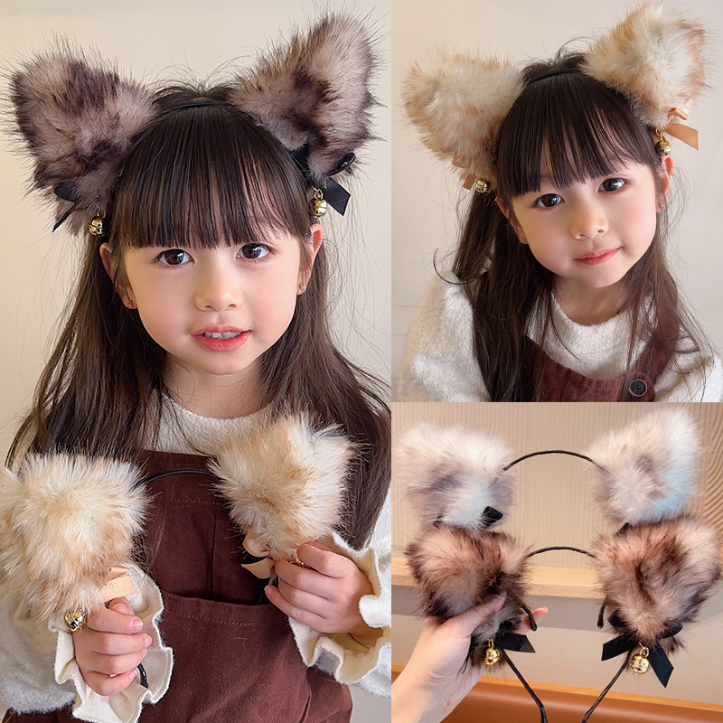 ヘアアクセサリー ふわもこ耳飾りカチューシャ