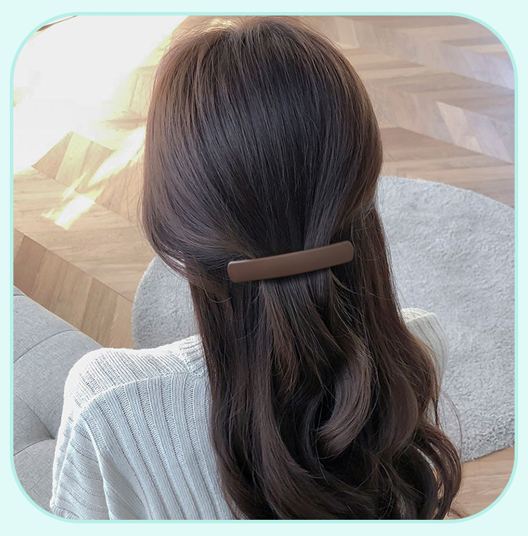 ヘアアクセサリー シンプル光沢スティックバレッタ