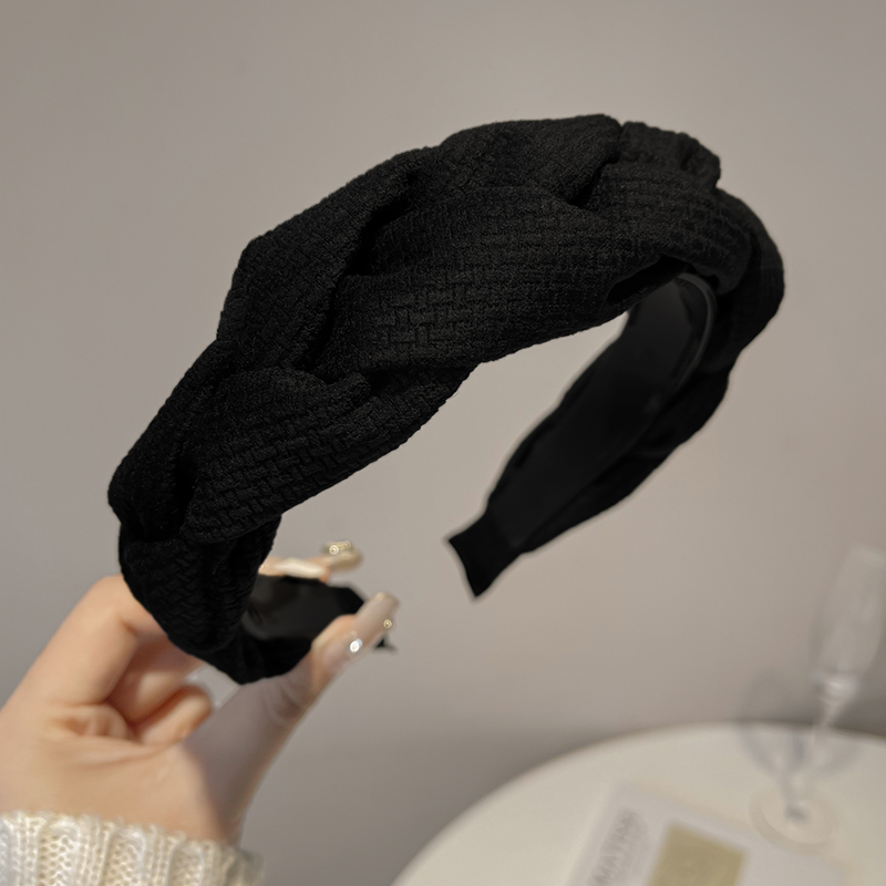 ヘアアクセサリー 編み込みツイードカチューシャ