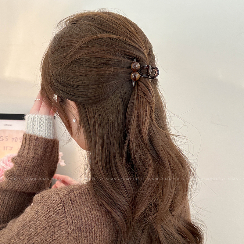 ヘアアクセサリー 丸玉飾りクラシカルバレッタ
