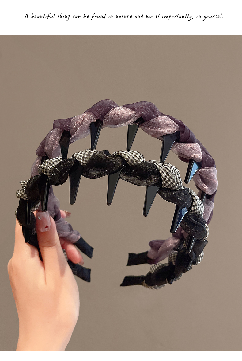 ヘアアクセサリー 編み込み風リボンカチューシャ