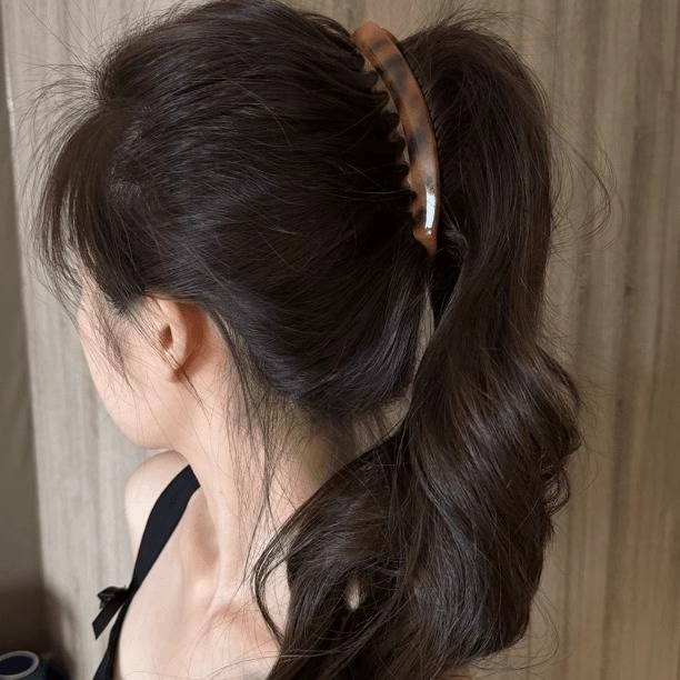ヘアアクセサリー 上品な流線型バナナクリップバレッタ