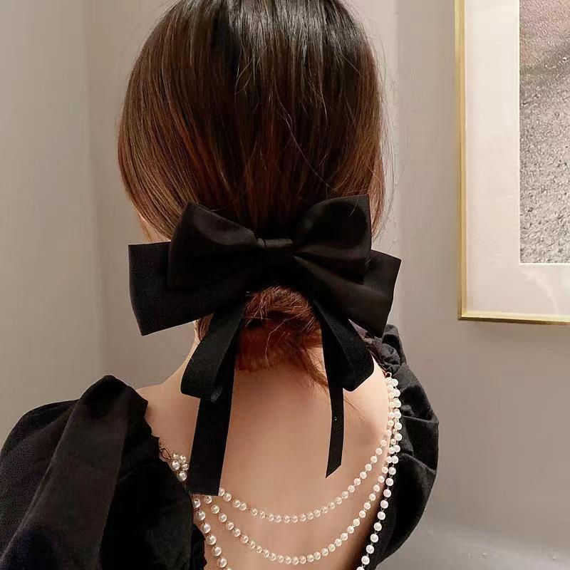 ヘアアクセサリー 上品リボン結びバレッタ