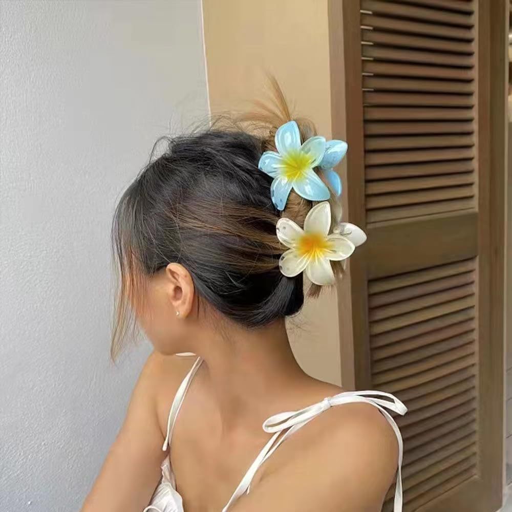 ヘアアクセサリー 透明花びらのリゾートバレッタ
