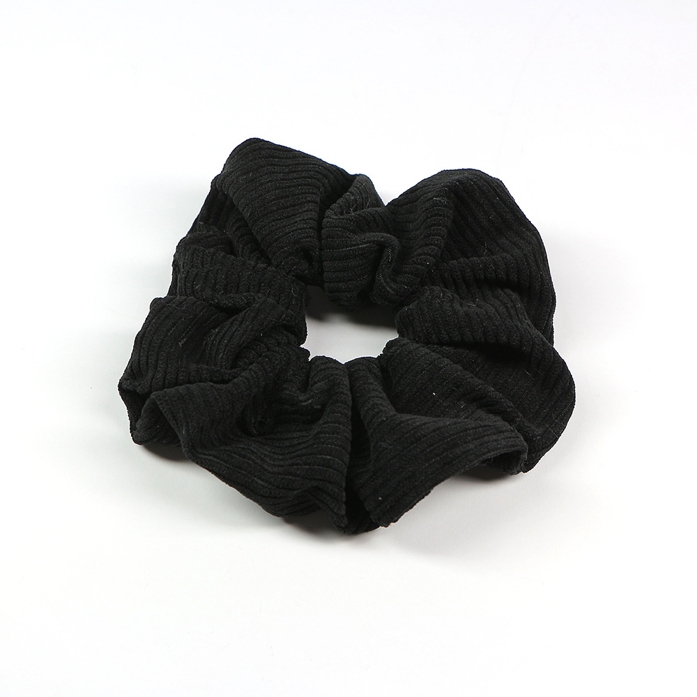 ヘアアクセサリー 畝編みコーデュロイ風大きめボリュームシュシュ