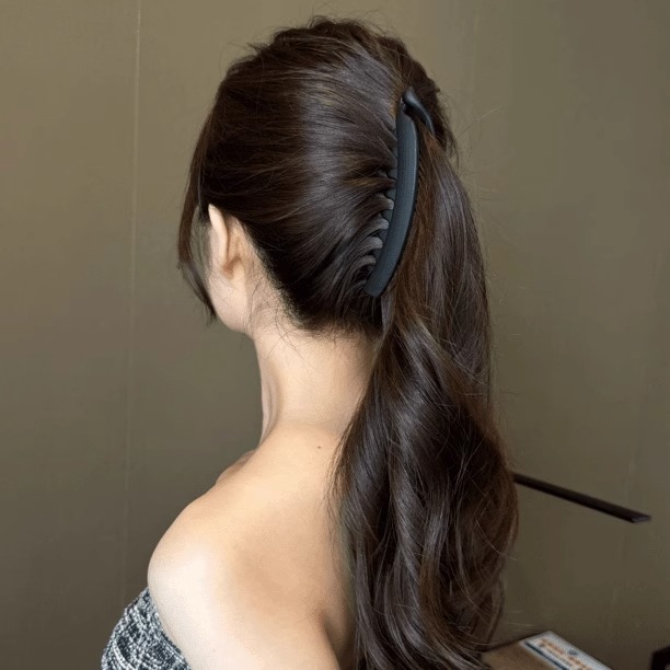 ヘアアクセサリー 上品な流線型バナナクリップバレッタ