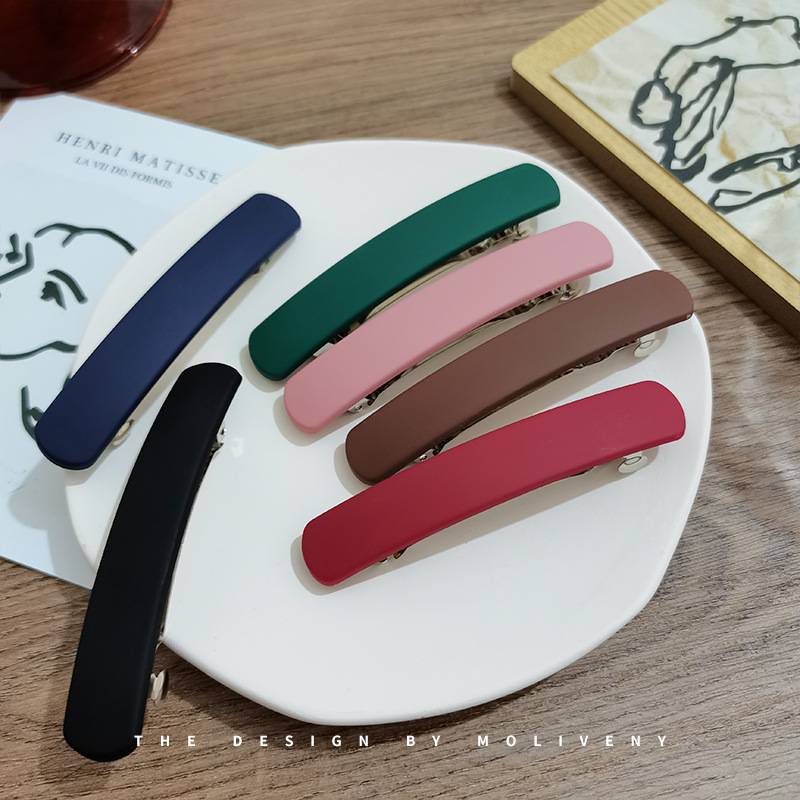 ヘアアクセサリー シンプル光沢スティックバレッタ