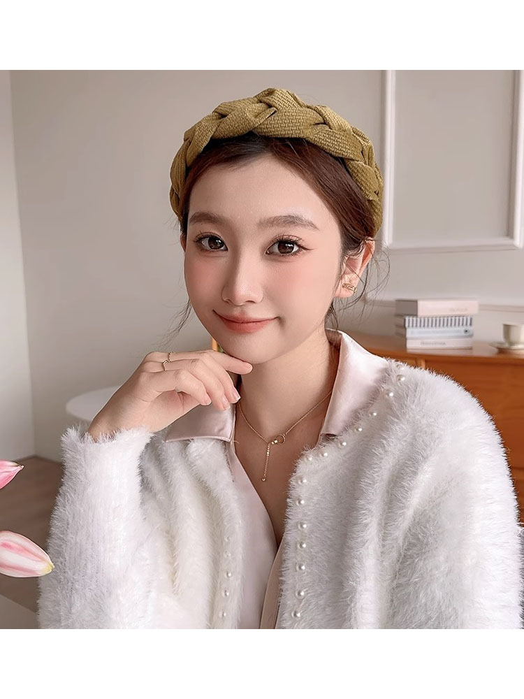 ヘアアクセサリー 編み込みツイードカチューシャ