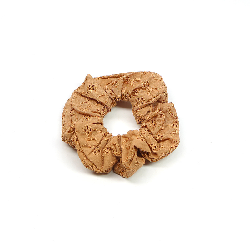 ヘアアクセサリー 花柄刺繍レース生地の上品シュシュ