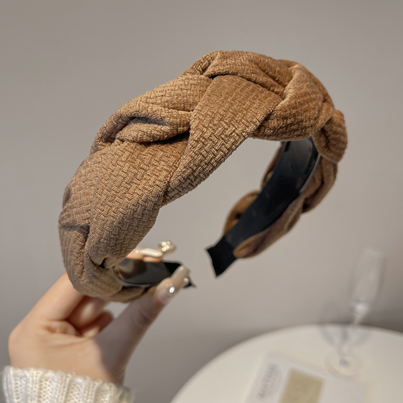 ヘアアクセサリー 編み込みツイードカチューシャ