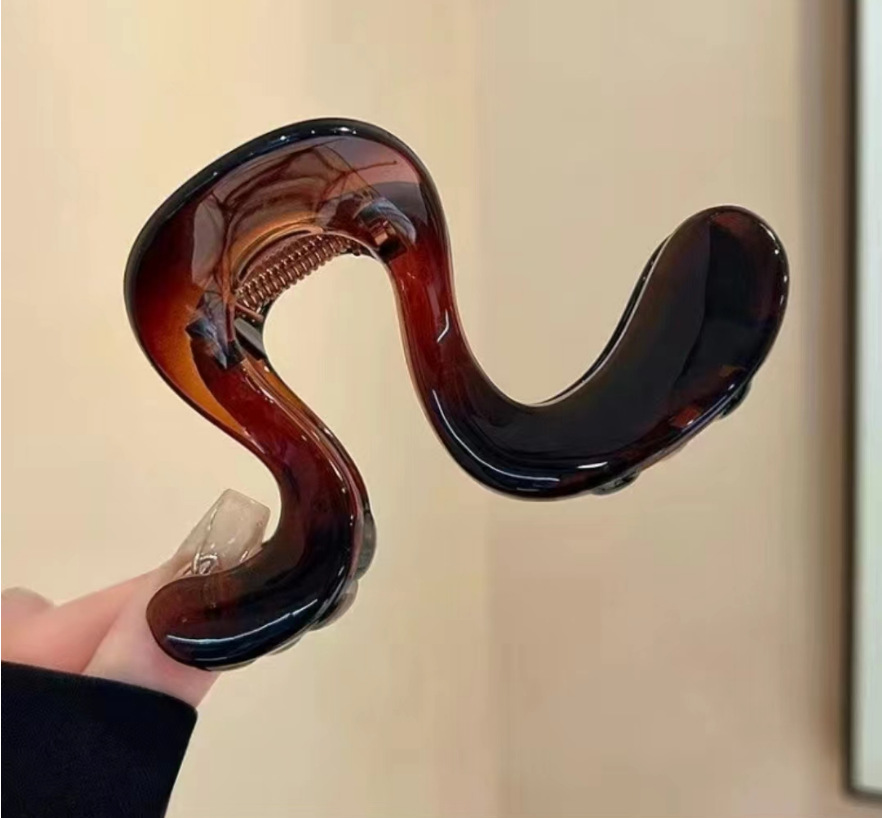 ヘアアクセサリー 波形デザイン まとめ髪バレッタ