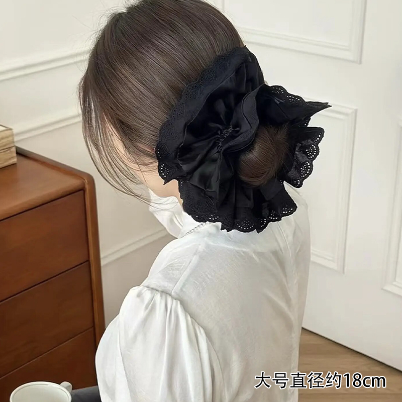 ヘアアクセサリー 花レース飾りお姫様シュシュ