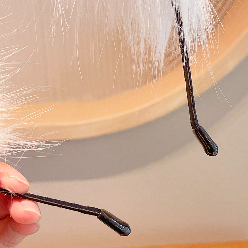 ヘアアクセサリー ふわもこ猫耳リボンカチューシャ