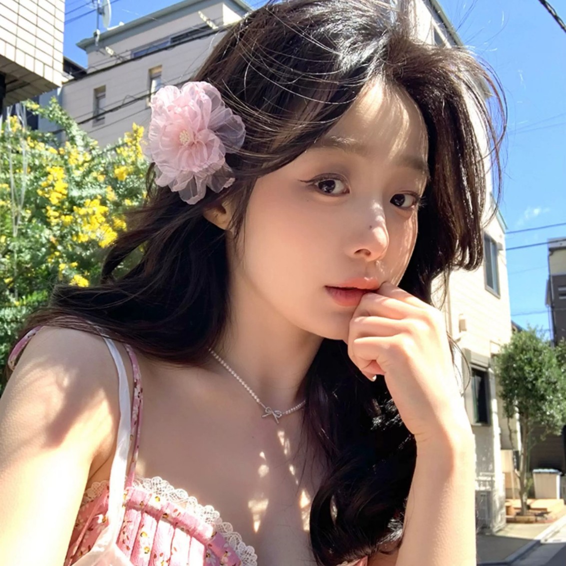 ヘアアクセサリー ふんわり花びらバレッタ
