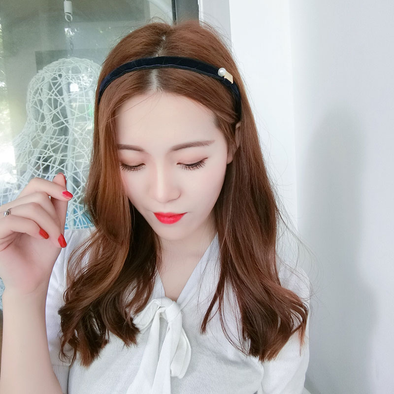 ヘアアクセサリー シンプル真珠添えカチューシャ