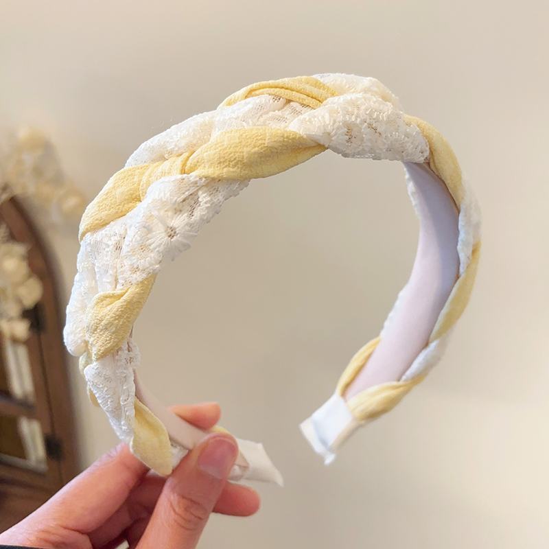 ヘアアクセサリー レース編み込みカチューシャ
