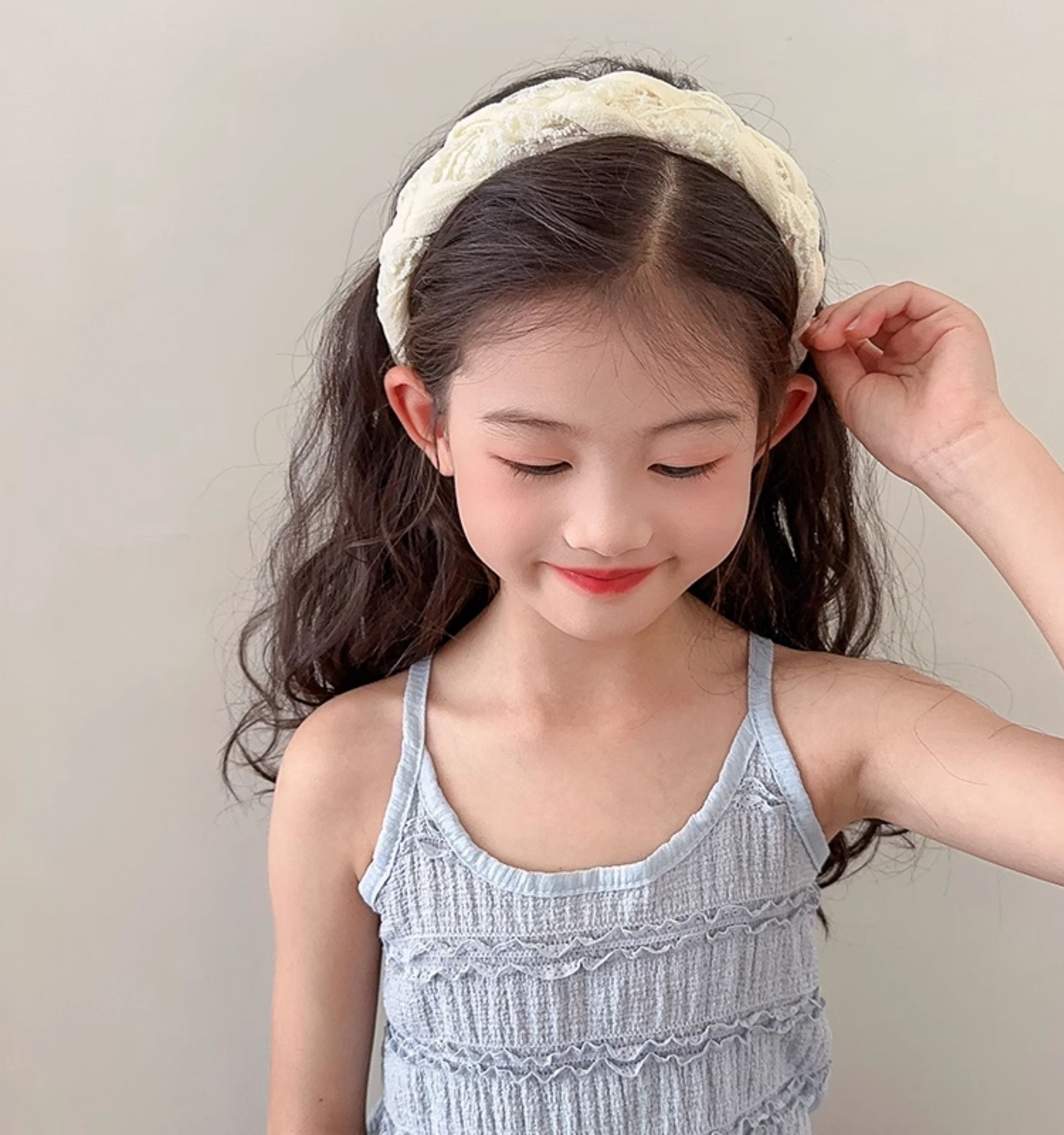 ヘアアクセサリー レース編み込みカチューシャ